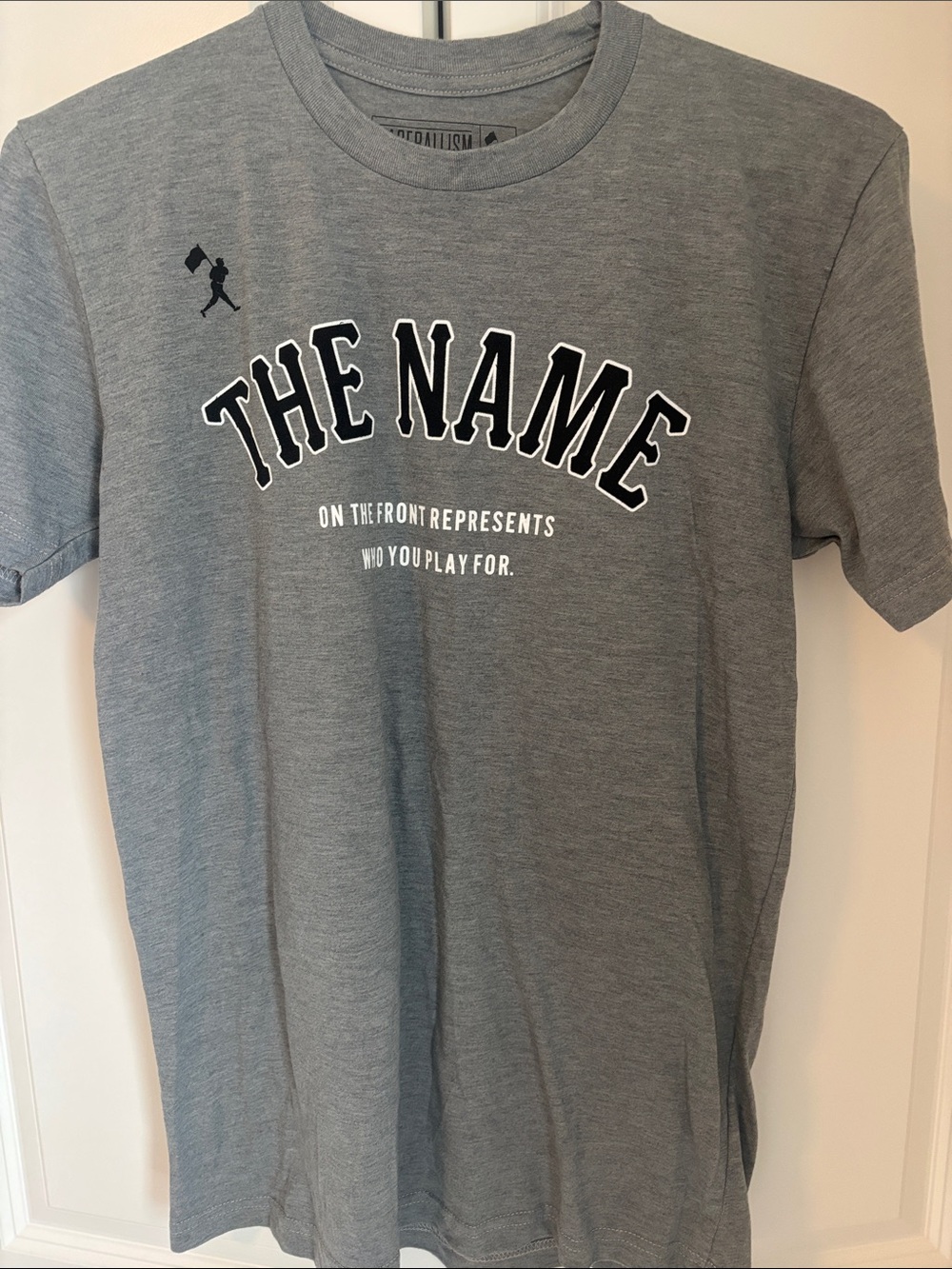 Baseballism Gray Graphic Crewneck T-Shirt - THE NAME